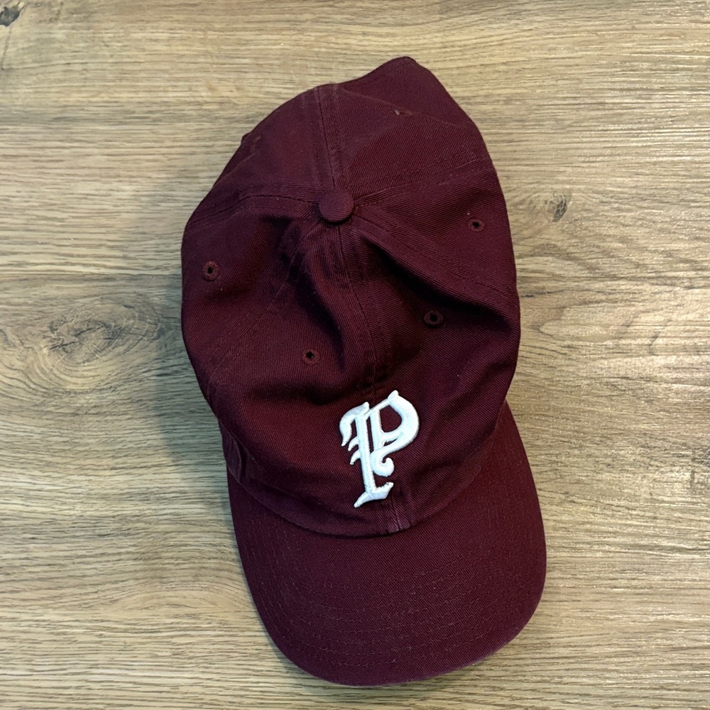 47 Burgundy Cap with Pink Brim Accent